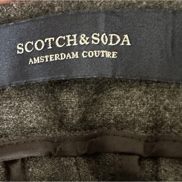 Scotch & Soda Charcoal Gray Stretch Elastic Waist Trouser Zip Logo Pockets XL - Picture 5 of 8